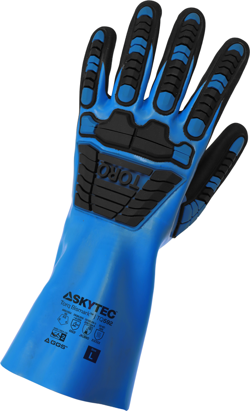 Torq Bismark&trade; Double-Dipped Nitrile, Supported, Chemical Impact Gloves with Multi-Hazard Protection