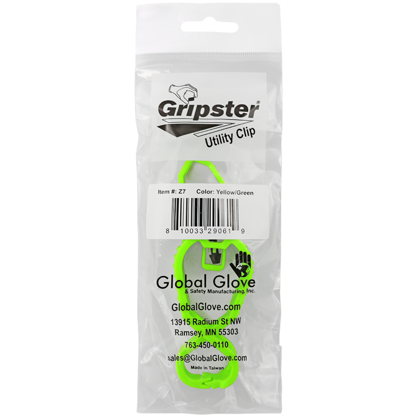 Gripster® High-Visibility Yellow/Green Dual Large/Small Multi-Use Utility Clip