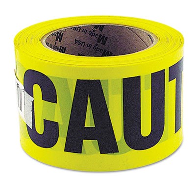 Caution Safety Tape, Non -Adhesive.  3" x 1000'  Yellow