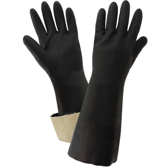 FrogWear® Supported Rough Finished Neoprene Chemical Handling Gloves - LIMITED STOCK