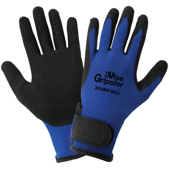 Vise Gripster® Mechanics Gloves with an Etched Rubber Grip Coated Palm and Adjustable Cuff