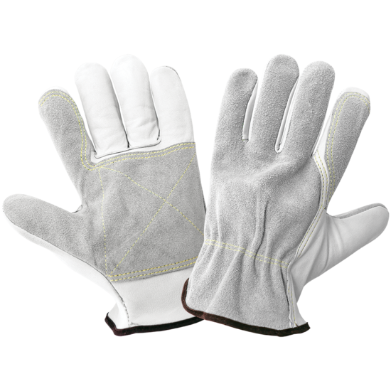 Premium Goatskin Palm and Split Cowhide Back Drivers Gloves