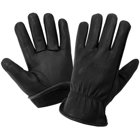 Premium Black Deerskin Leather Insulated Gloves