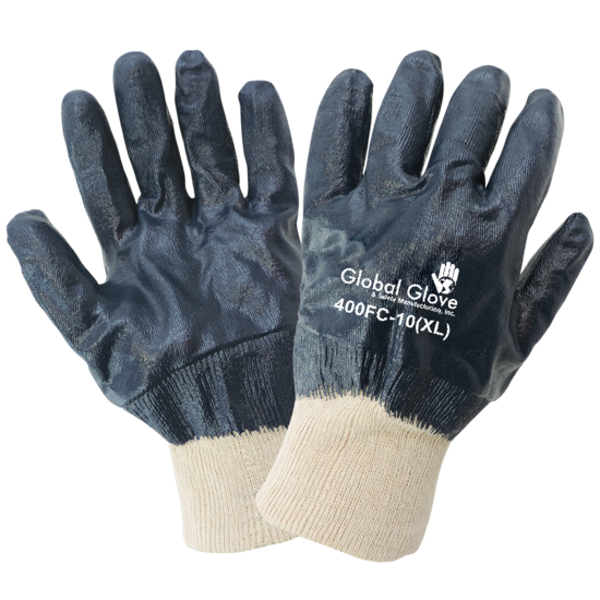 Two-Piece Interlock Shell Fully Coated with Solid Nitrile Knit Wrist Gloves