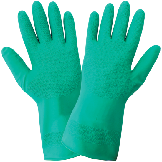 FrogWear® Ambidextrous 11-Mil Unlined Sea Green Nitrile Wave Pattern Grip Unsupported Gloves