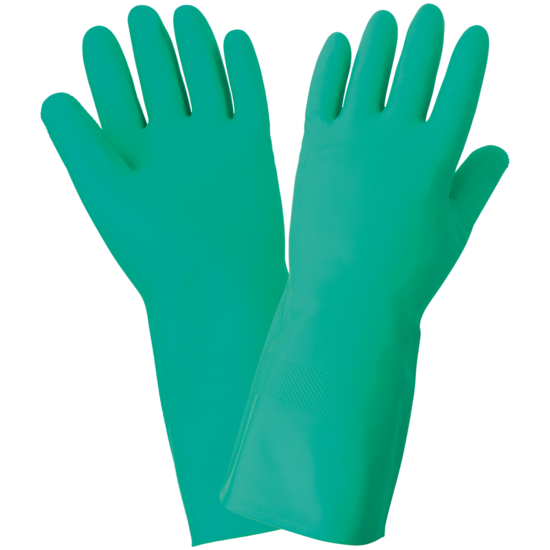 FrogWear® Unlined 12-Mil Green Nitrile Raised Diamond Pattern Grip Unsupported Gloves