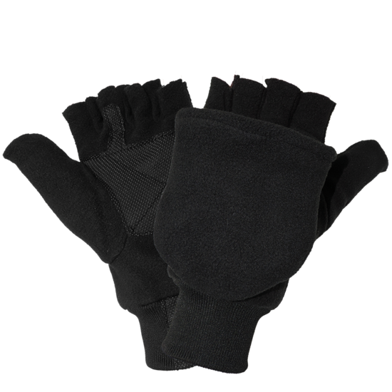 Insulated Fleece Fingerless Flip-Up Mittens