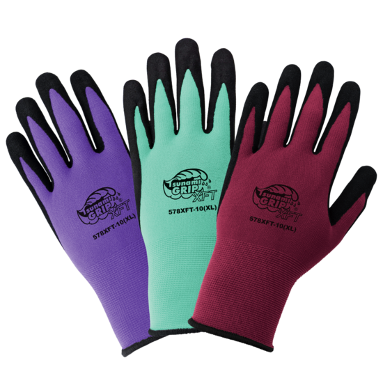 Tsunami Grip® XFT Variety Pack of Xtreme Foam Technology Coated Nylon Gloves