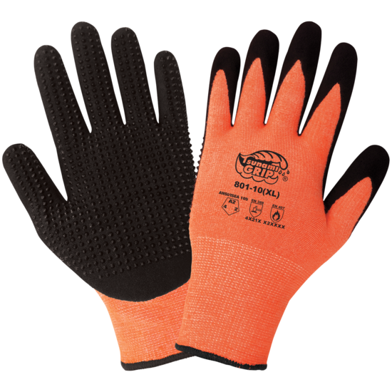 Tsunami Grip® High-Visibility Heat Resistant Dotted Palm Gloves with Cut, Abrasion, and Puncture Protection