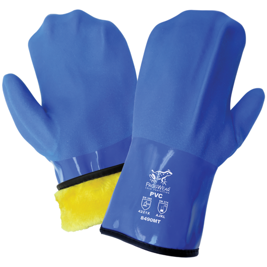 FrogWear® Cold Protection Premium Flexible Waterproof Triple-Coated PVC Chemical Handling Mittens