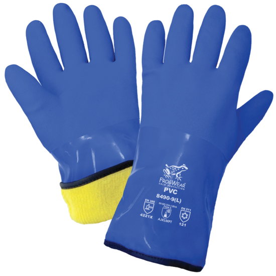 FrogWear® Cold Protection Premium Flexible Waterproof Triple-Coated PVC Chemical Handling Gloves