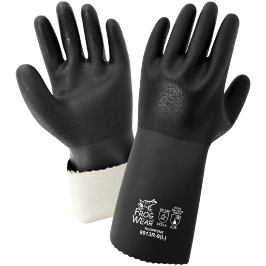 FrogWear® Premium Rough Finish 13-Inch Neoprene Chemical Handling Gloves