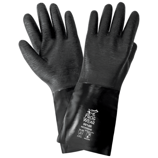 FrogWear® Premium Neoprene Rough Etched Finish 14-Inch Chemical Handling Gloves