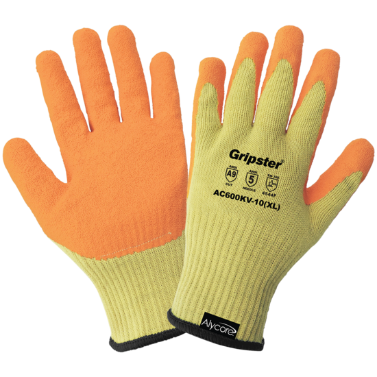 Gripster® Cut, Abrasion, Puncture, and Hypodermic Needle Resistant Gloves Made with Alycore® and a High-Visibility Orange Palm