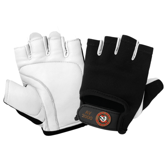 Hot Rod Gloves® Premium-Grade Grain Goatskin Leather Fingerless Gloves with Anti-Shock/Vibration Padding