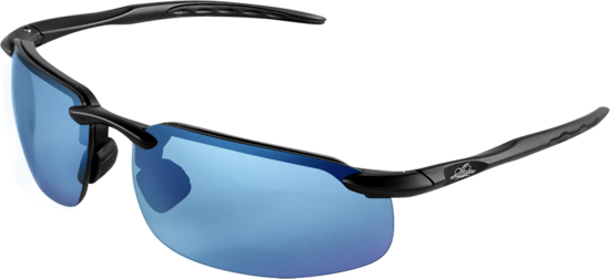 Swordfish® Blue Mirror Polarized Lens, Matte Black Frame Safety Glasses