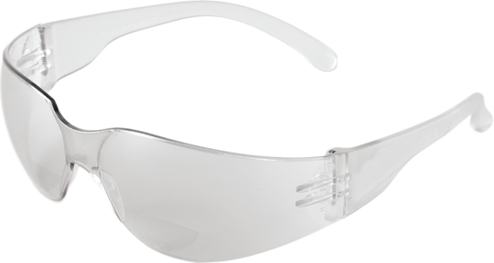 Torrent™ Clear 2.5 Diopter Bifocal Reader Style Lens, Frosted Clear Frame Safety Glasses