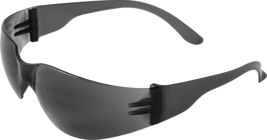 Torrent™ Smoke 2.0 Diopter Bifocal Reader Style Lens, Frosted Black Frame Safety Glasses
