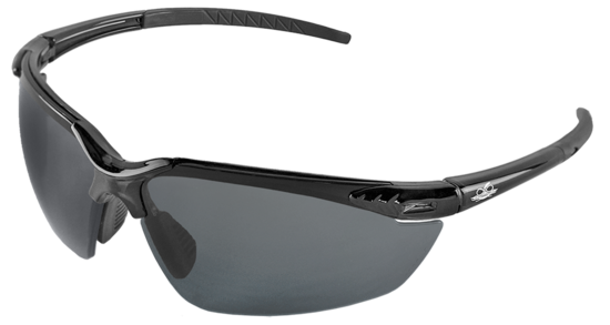 Mojarra® Dark Smoke Anti-Fog Lens, Crystal Black Frame Safety Glasses
