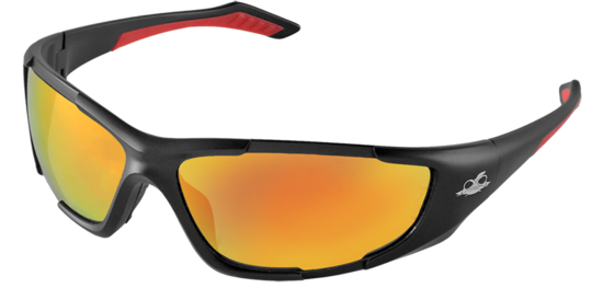 Javelin™ Red Mirror Lens, Matte Black Frame Safety Glasses