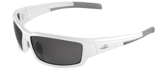 Maki® Smoke Anti-Fog Lens, Shiny White Frame Safety Glasses