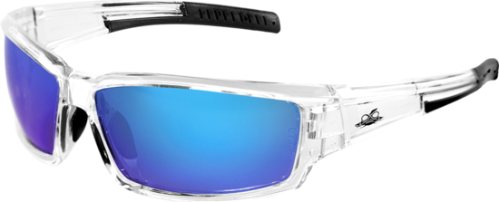 Maki® Blue Mirror Anti-Fog Lens, Crystal Clear Frame Safety Glasses