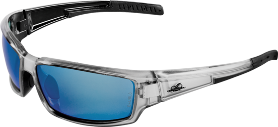 Maki® Blue Mirror Polarized Lens, Silver Inlay Frame Safety Glasses