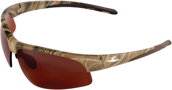 Wahoo® Brown Polarized Lens, Woodland Camouflage Frame Safety Glasses