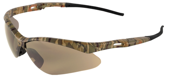 Spearfish® Brown Anti-Fog Lens, Camouflage Frame Safety Glasses