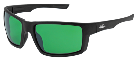 Sawfish™ Green LED Blocker Lens, Matte Black Frame Safety Glasses