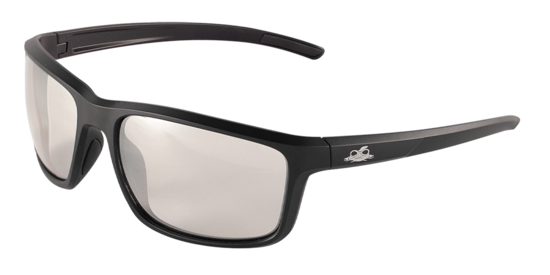 Pompano™ Indoor/Outdoor Anti-Fog Lens, Matte Black Frame Safety Glasses