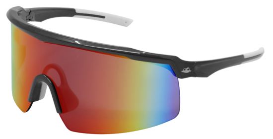 Whipray™ Red Mirror Anti-Fog Lens, Shiny Gray Frame Safety Glasses