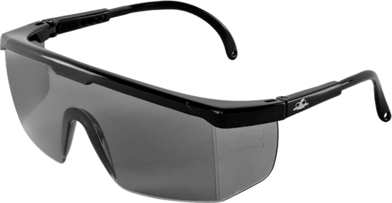 Kaku® Smoke Lens, Shiny Black Frame Safety Glasses