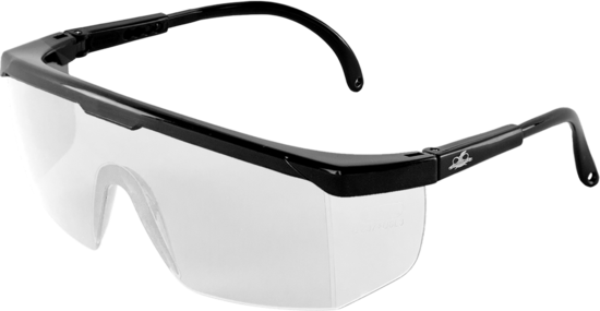 Kaku® Clear Lens, Shiny Black Frame Safety Glasses