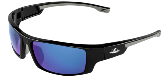 Dorado® Blue Mirror Performance Fog Technology Polarized Lens, Shiny Black Frame Safety Glasses