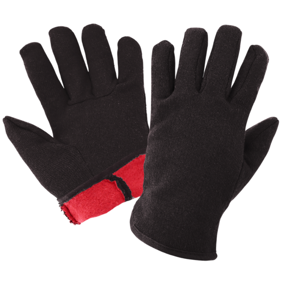 Red Fleece-Lined Jersey Chore Gloves