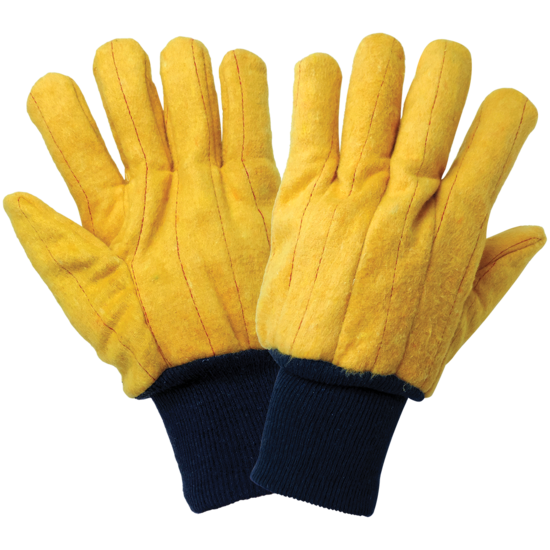 Two-Ply Quilted Cotton Yellow Chore Gloves