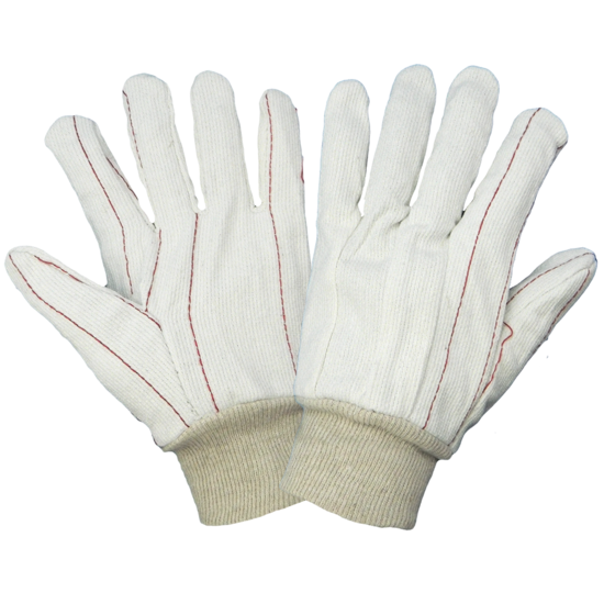 Bleached White Cotton Corded Gloves