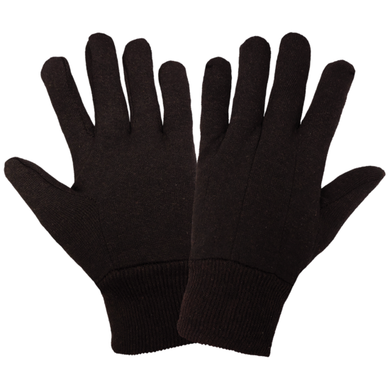 Economy Dark Brown Jersey Gloves