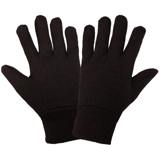 Dark Brown Clute Cut Cotton Jersey Gloves