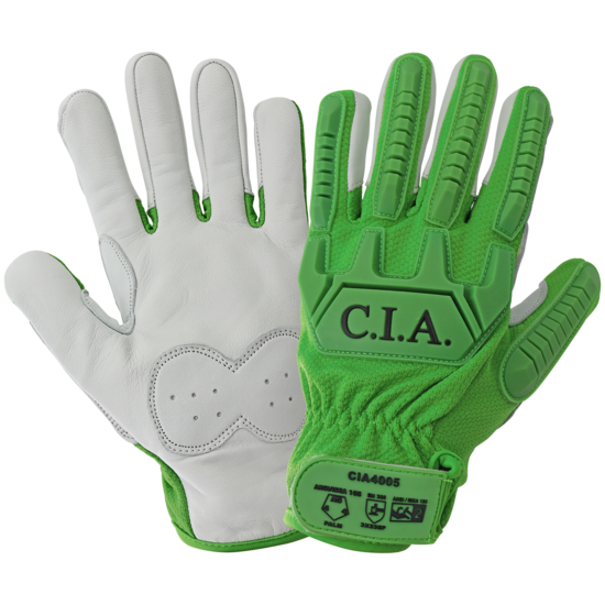 Cut and Impact Resistant Mechanics Style Gloves with a Premium Leather Palm