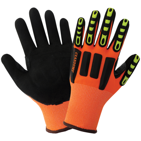 Vise Gripster® C.I.A. High-Visibility Double Mach Finish Nitrile Coated Gloves with Cut, Abrasion, Puncture, and Impact Protection