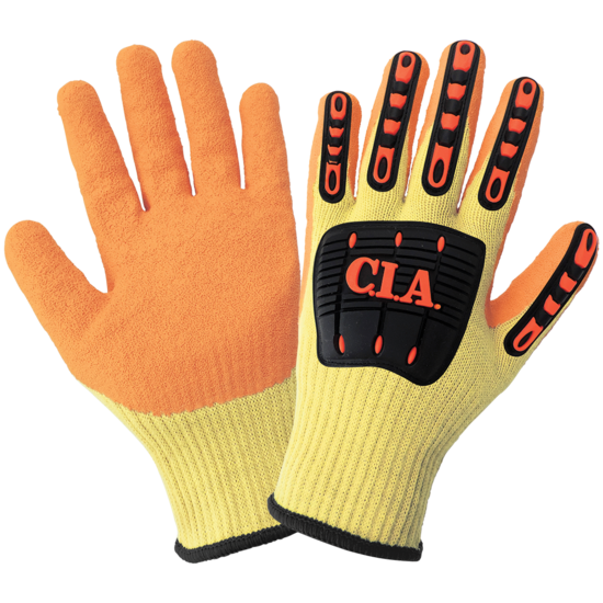 Vise Gripster® C.I.A. Cut, Abrasion, Puncture, and Impact Resistant Rubber-Coated Palm High-Visibility Gloves