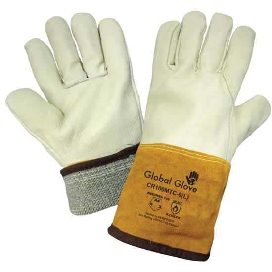 Premium Cowhide Grain Full Leather Mig/Tig Welding Cut, Abrasion, and Puncture Resistant Gloves