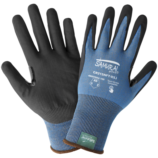 Samurai Glove&reg; Cut Resistant 21-Gauge Tuffalene&reg; Platinum Reinforced Gloves with Touchscreen Fingers