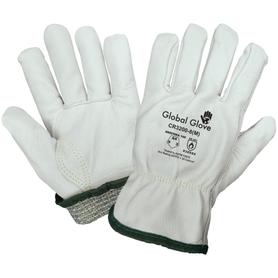 Cut, Abrasion, Puncture, and Heat Resistant Leather Drivers Style Gloves