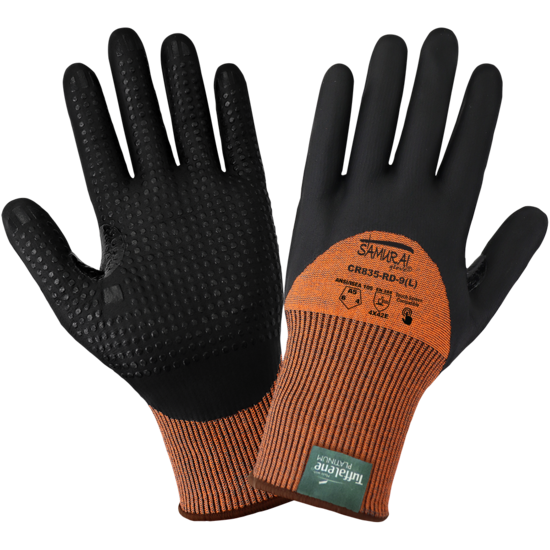 Samurai Glove® High-Visibility Cut Resistant Three-Quarter Coated Touch Screen Gloves Made with 15-Gauge Tuffalene® Platinum