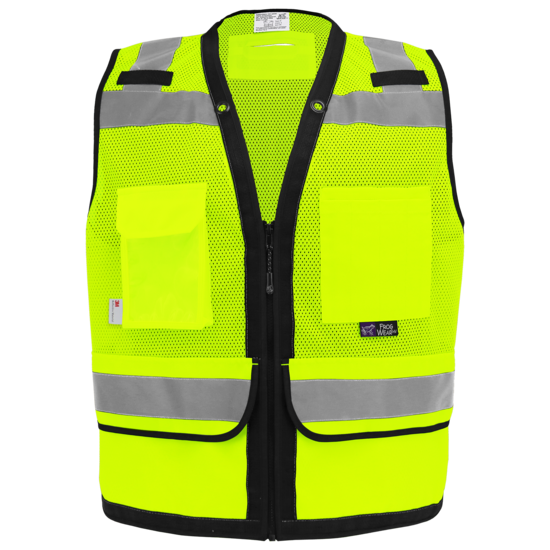 FrogWear&reg; HV Lightweight High-Visibility Yellow/Green Mesh Surveyors Safety Vest