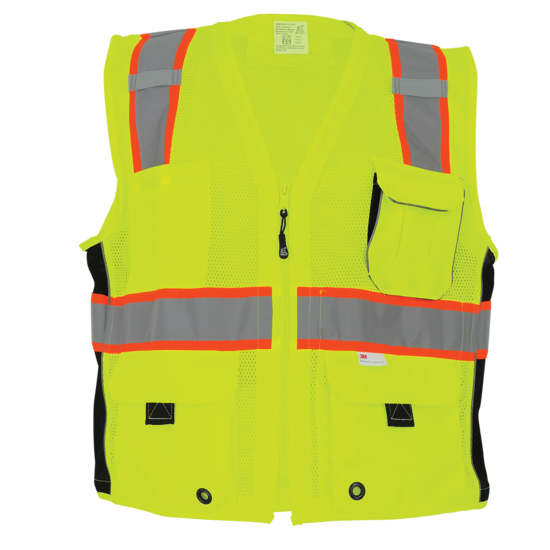 FrogWear® HV Premium High-Visibility Mesh Polyester Surveyors Safety Vest