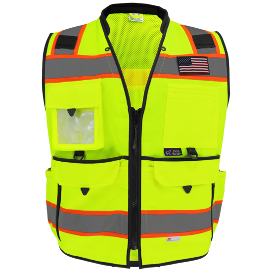 FrogWear&reg; HV Ultra-Rugged High-Visibility Premium Surveyors Safety Vest